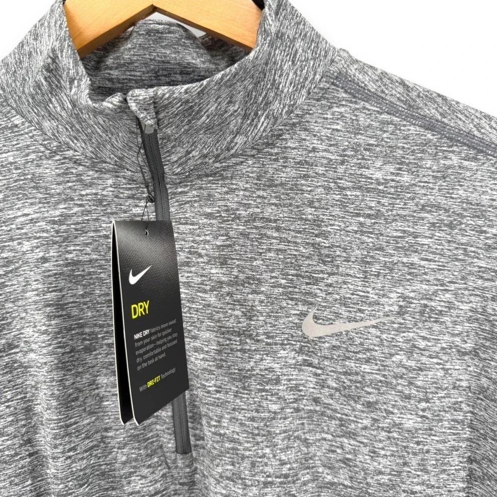 Nike Dri-FIT Running‎ Quarter Zip Long Sleeve Pullover Top Gray XL